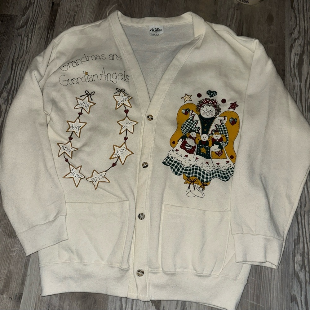 Vintage granny cottage core button up sweater cardigan